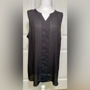 Womens Sheer Sleeveless Black Tunic Blouse Size XL